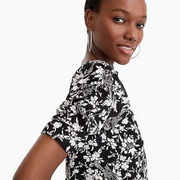 🍄SOLD🍄J.Crew Ruched-Sleeve Floral Blouse - Picture 6 of 8